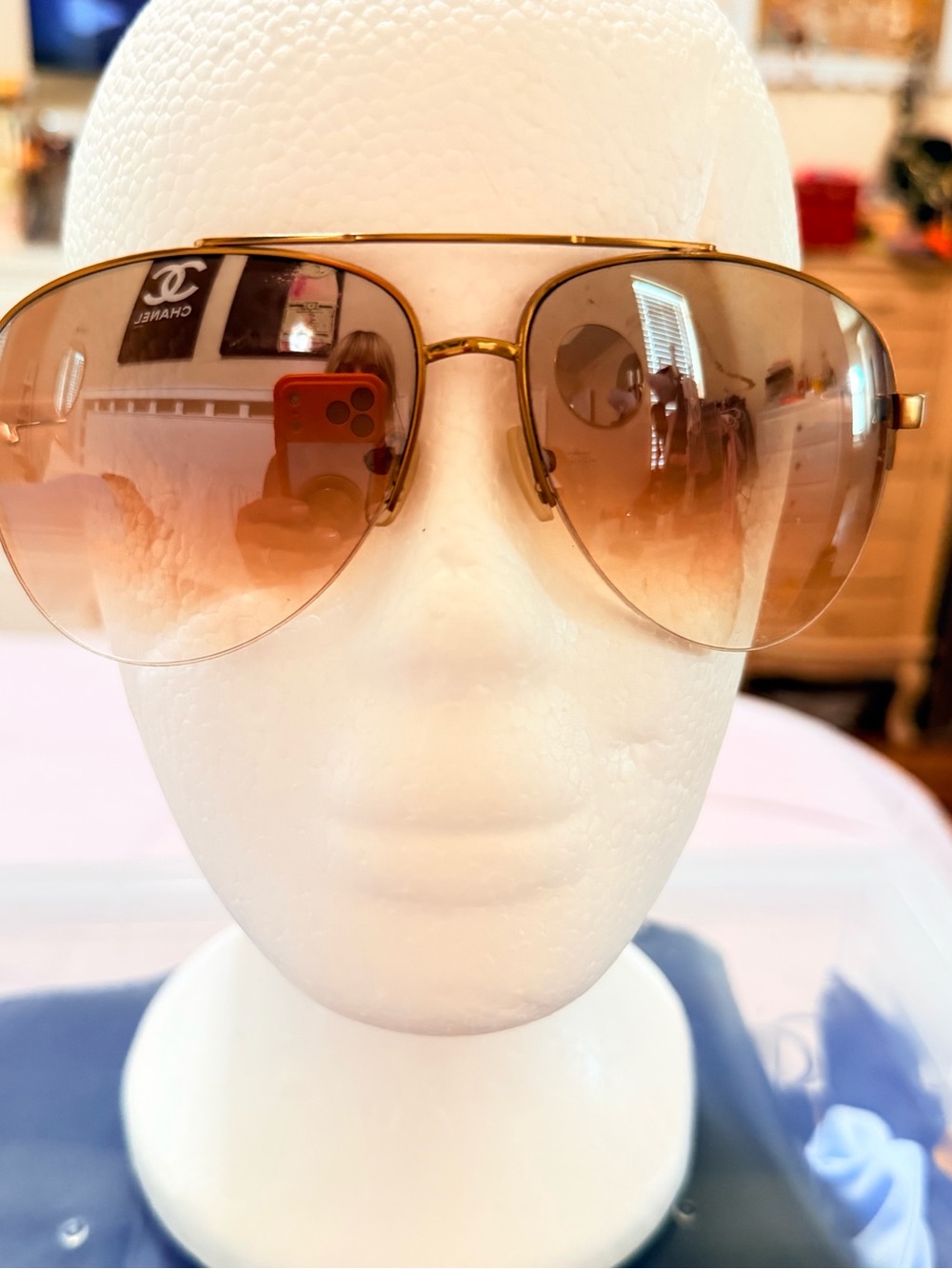 Jessica Simpson Gold Frame Brown Gradient Aviator Sunglasses - Brown Lenses